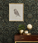 NW58404 filigree floral damask peel and stick wallpaper decor from NextWall