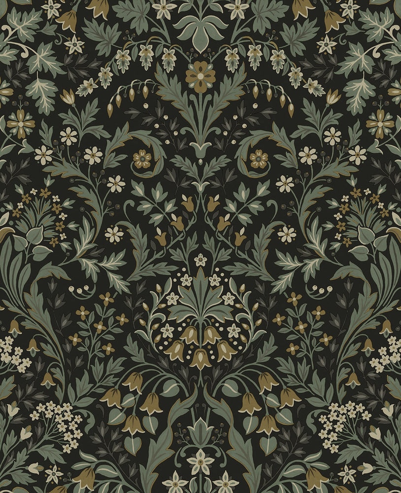 NW58404 filigree floral damask peel and stick wallpaper from NextWall