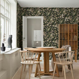 NW58504 vintage bird garden peel and stick wallpaper dining room from NextWall