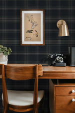 NW58902 plaid peel and stick wallpaper office from NextWall