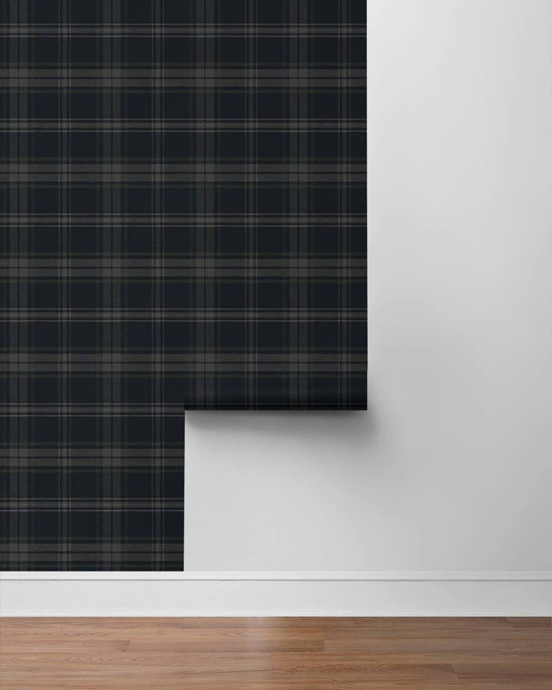 NW58902 plaid peel and stick wallpaper roll from NextWall