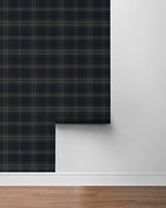 NW58902 plaid peel and stick wallpaper roll from NextWall