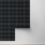 NW58902 plaid peel and stick wallpaper roll from NextWall