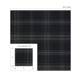 NW58902 plaid peel and stick wallpaper scale from NextWall