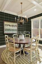 NW58904 plaid peel and stick wallpaper dining room from NextWall