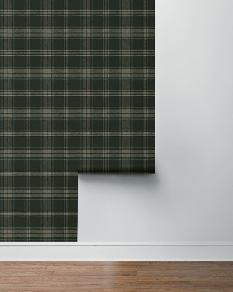 NW58904 plaid peel and stick wallpaper roll from NextWall