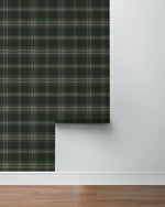 NW58904 plaid peel and stick wallpaper roll from NextWall