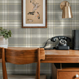 NW58908 plaid peel and stick wallpaper office from NextWall