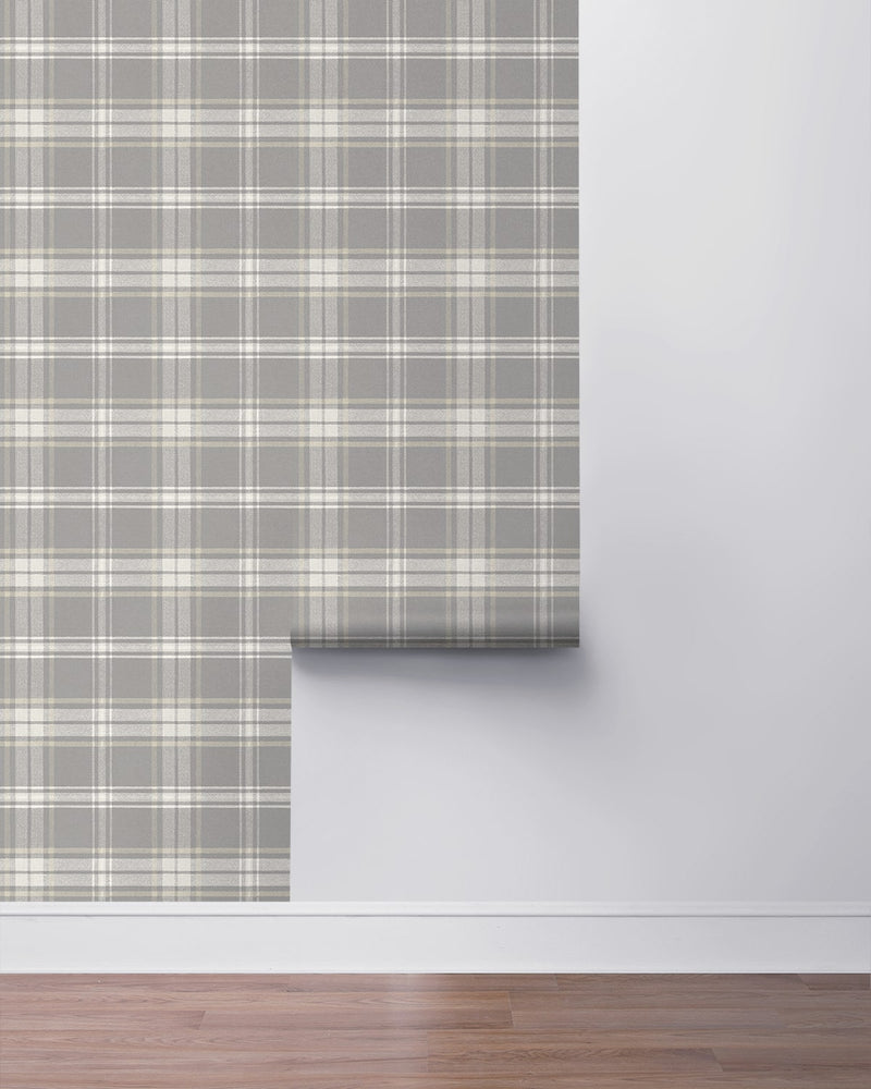 NW58908 plaid peel and stick wallpaper roll from NextWall