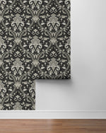 NW59000 acanthus ogee vintage peel and stick wallpaper roll from NextWall