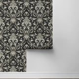 NW59000 acanthus ogee vintage peel and stick wallpaper roll from NextWall