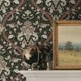 NW59001 acanthus ogee vintage peel and stick wallpaper decor from NextWall