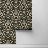 NW59001 acanthus ogee vintage peel and stick wallpaper roll from NextWall