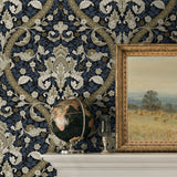 NW59002 acanthus ogee vintage peel and stick wallpaper decor from NextWall