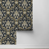 NW59002 acanthus ogee vintage peel and stick wallpaper roll from NextWall