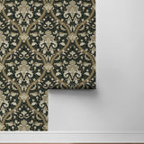 NW59004 acanthus ogee vintage peel and stick wallpaper roll from NextWall