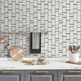 SG12500 striped peel and stick wallpaper kitchen from Stacy Garcia