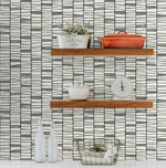 SG12500 striped peel and stick wallpaper backsplash from Stacy Garcia