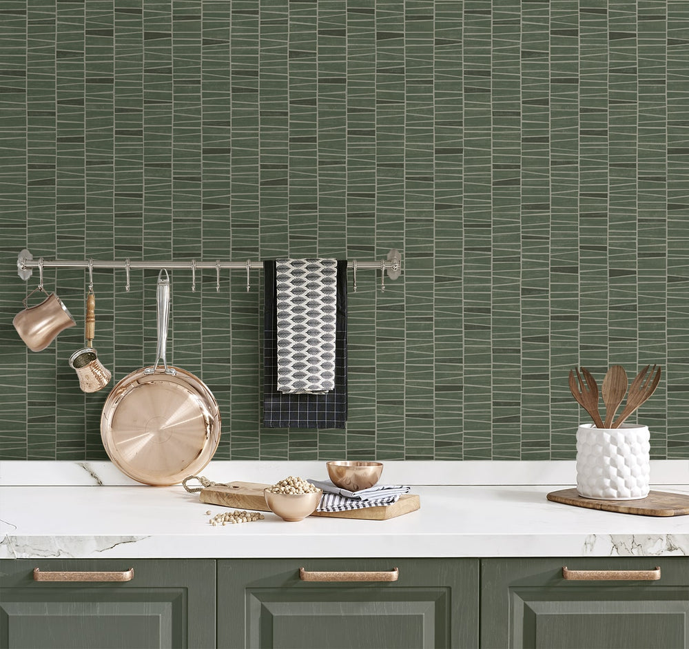 SG12504 striped peel and stick wallpaper kitchen from Stacy Garcia