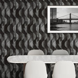 SG12700 geometric peel and stick wallpaper dining room from Stacy Garcia Home