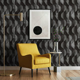 SG12700 geometric peel and stick wallpaper living room from Stacy Garcia Home