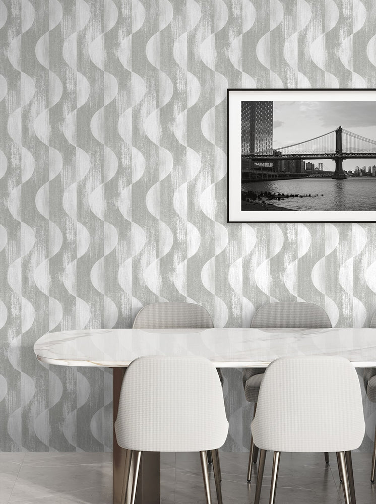 SG12708 geometric peel and stick wallpaper dining room from Stacy Garcia Home