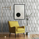 SG12708 geometric peel and stick wallpaper living room from Stacy Garcia Home