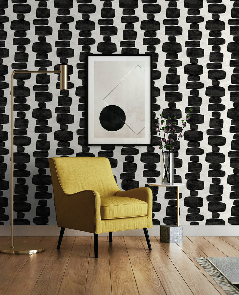 SG12900 geometric peel and stick wallpaper living room from Stacy Garcia Home