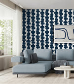 SG12902 geometric peel and stick wallpaper living room from Stacy Garcia Home