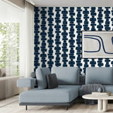 SG12902 geometric peel and stick wallpaper living room from Stacy Garcia Home