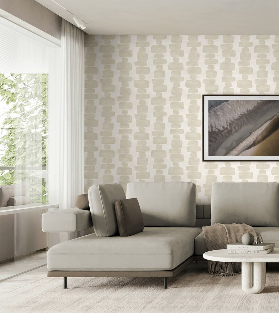 SG12905 geometric peel and stick wallpaper living room from Stacy Garcia Home