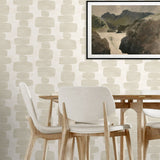 SG12905 geometric peel and stick wallpaper dining room from Stacy Garcia Home