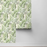 802861WR palm leaf peel and stick wallpaper roll from Tommy Bahama Home