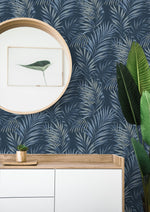 802863WR palm leaf peel and stick wallpaper decor from Tommy Bahama Home