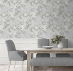 EW11008 crane wallpaper dining room from the White Heron collection by Etten Studios