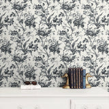 FC61200 rose floral wallpaper decor from the French Country collection by Seabrook Designs