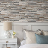 NW32600 wood peel and stick wallpaper bedroom