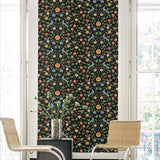 Bird floral peel and stick wallpaper living room NW45910 from NextWall