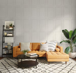 Peel and stick wallpaper SG11800 family room faux wood panel from Stacy Garcia Home