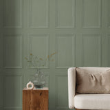 Peel and stick wallpaper SG11804 living room faux wood panel from Stacy Garcia Home