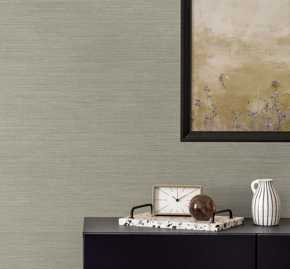 TS82035 faux sisal vinyl wallpaper decor from the Even More Textures collection by Seabrook Designs